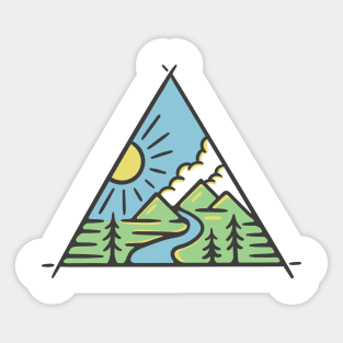 Camping Tent Monoline Sticker